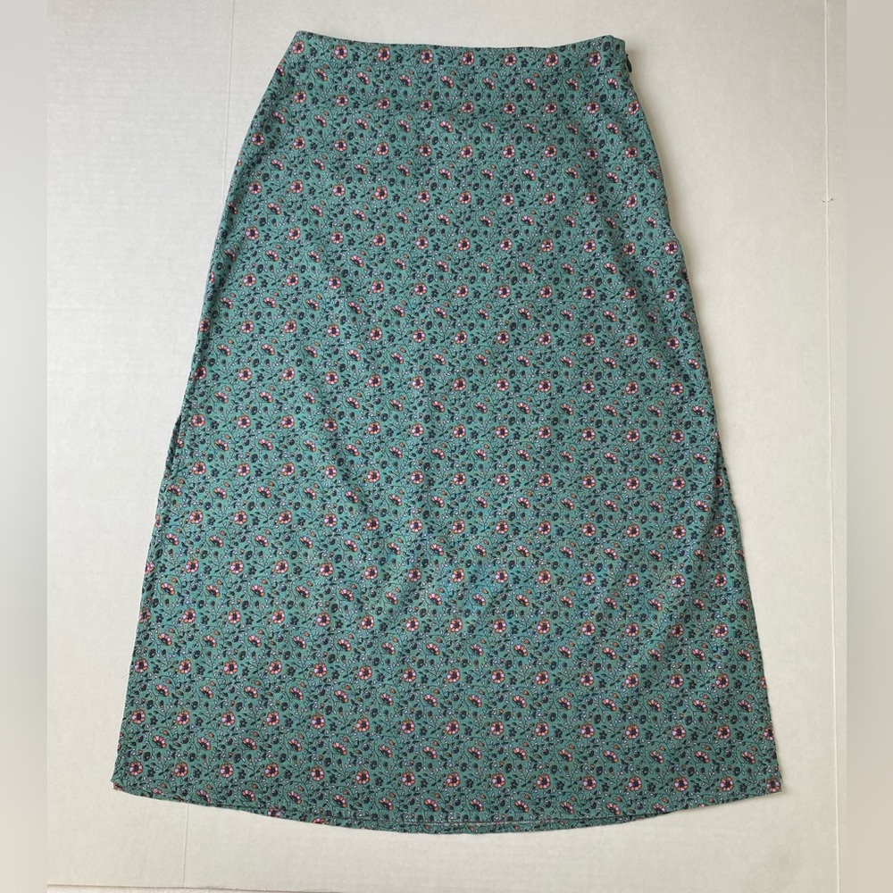 Marine Layer Ryan Midi Slip Skirt Deep Sea Floral Size 4